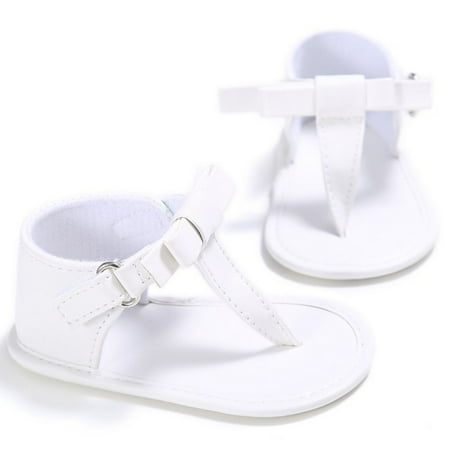 

Summer Girls Sandals Flip Flops Bow knot Sandals Non-Slip Infant Soft Child Toddler Kid Shoes White M
