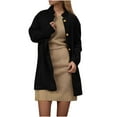 thumbnail image 2 of Yuyuzo Manteau pour Femmes Mi-Long à Col Montant Vestes Blazer d'Affaires Décontractées Automne Hiver Pardessus Uni avec Poches, 2 of 6