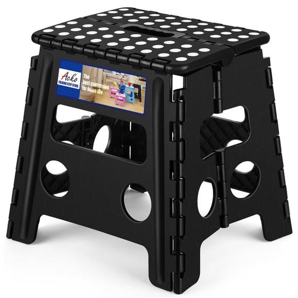 Taburete plegable ACKO de 33 cm, plástico resistente, para niños y adultos