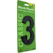 HY-KO 4 Black Plastic Modern Number 3