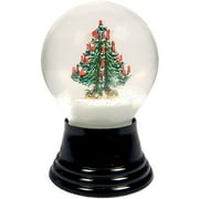 Angle View: 5" Black and Green Perzy Snow Globe Medium Christmas Tree Decoration