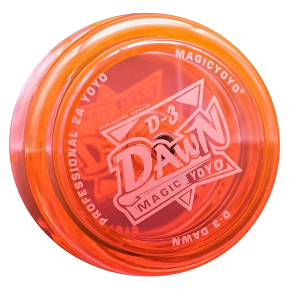 TFixol Magic Yoyo D3-PC Transparent Orange Crystal Yo-Yo with 8-Ball KK Bearing, Random Rope Color, Non-Responsive Plastic Yo-Yo for Kids