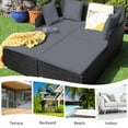 thumbnail image 2 of Canddidliike Patio Furniture Sets, Spacious Outdoor Rattan Daybed with Upholstered Cushions and Pillows-Gray, Wicker Sofa Small Patio Conversation Couch for Garden, Poolside, 2 of 9