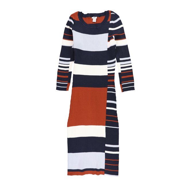 bar III Robe Chandail Rayée pour Femmes, Multicolore, Très Grand