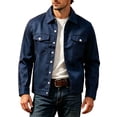 thumbnail image 2 of Thousandth Men's Casual Trucker Jacket Lapel Collar Button Down Outerwear Classic Utility Coat with Pockets Spring Fall Winter Clothes, 2 of 6