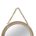 thumbnail image 2 of Benjara BM219649 Round Wood Encased Mirror with Beaded Hanger, Brown - Set of 2, 2 of 2