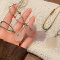 thumbnail image 2 of Ethnic Style Natural Stone Peace Buckle Necklace Adjustable Agate, 2 of 4