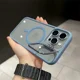 thumbnail image 1 of Magsafe-funda de teléfono con soporte de protección de lente magnética para IPhone 11, 12, 13, 14, 15, 16 Pro Max, cristal de cámara, cubierta de anillo de Metal transparente Light Blue For iphone14, 1 of 6