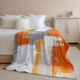 thumbnail image 2 of Throw Blanket for Couch Orange Graffiti Soft Fleece Flannel Blankets Cozy Lightweight Blanket for Home Sofa Living Room Abstract Texture Bed Throws 60" x 80", 2 of 9