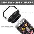 thumbnail image 6 of Baiheyi 30 oz Black Spill Proof Mushroom Tumbler with Top Handle and Straw Lid Stainless Steel Double Wall Insulated Tumbler Coffee Mug Gift for Women Men Cup for Car, 6 of 6