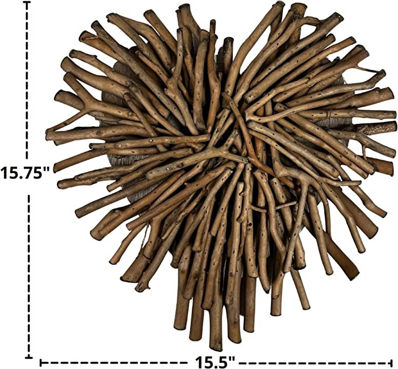 First of a Kind Driftwood Heart - Rustic Wall Decor Wooden Hearts, Drift Wood Wall Art Pieces - Wall Hanging Heart Shaped Ornament for Home Room & Kitchen Decorations (Brown)