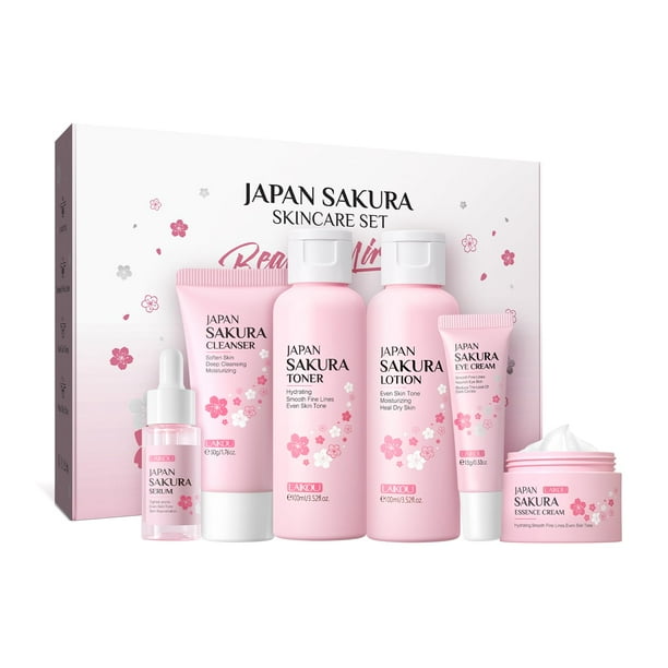 Set para el cuidado de la piel LAIKOU JAPAN SAKURA con limpiador, tónico y loción