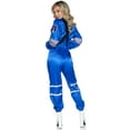 thumbnail image 2 of Leg Avenue Women's Space Explorer Spacesuit Halloween Costume, Blue, X-Small, 2 of 5