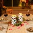 thumbnail image 6 of Paw Prints Bones Pattern Flameless Candles 2 PCS with Remote Realistic Moving Flame LED Tapered Pillar Set for Home Decor, 6 of 7