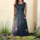 thumbnail image 1 of WILLBEST Vestido Portátil Para Mujer, Informal, Con Estampado De Cielo Estrellado, Sin Mangas Y Con Bolsillos 1477, 1 of 3