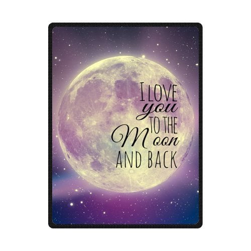 CADecor I Love You To The Moon And Back Fleece Throw Blanket 58x80