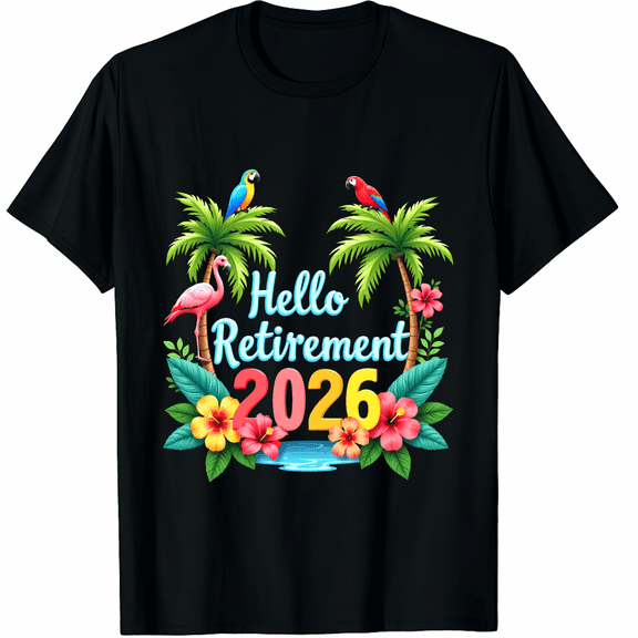 Hello Retirement 2026 Graphic Tee T-Shirt for Men Women