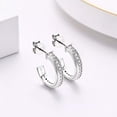 thumbnail image 5 of K-KED Half Earrings for Women Fashion Moissanite Open Hoop Earrings Sterling Silver, 5 of 8