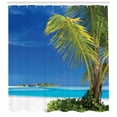 thumbnail image 3 of Ambesonne Ocean Shower Curtain, Caribbean Relaxing Tropic, 69"Wx75"L, Green Blue White, 3 of 3