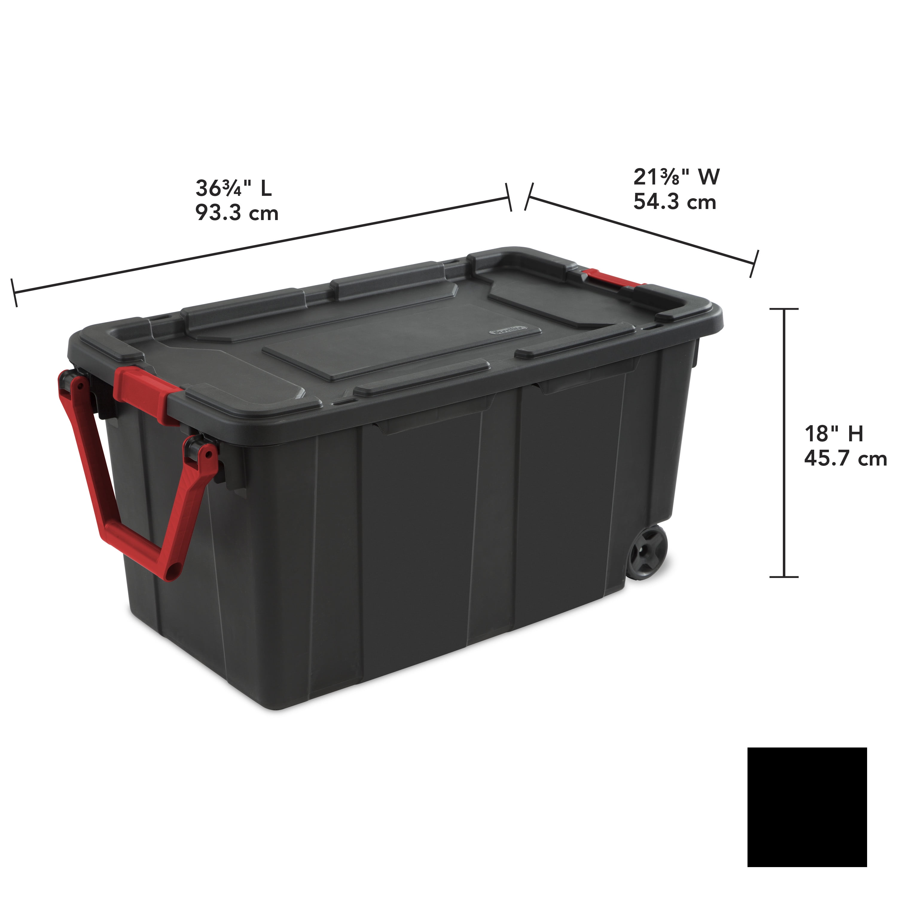 CRAFTSMAN Large 30-Gallons (120-Quart) Black Heavy Duty Tote with Latching  Lid in the Plastic Storage Containers department at