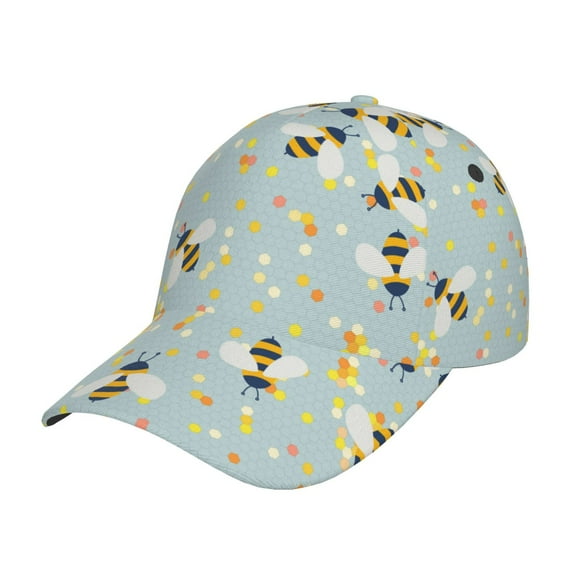 Vsdgher Bees Print Classic Low Profile Baseball Cap Golf Dad Hat Adjustable Hats Men Women Unconstructed Cap