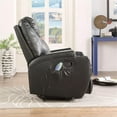 thumbnail image 3 of Bowery Hill Contemporary Faux Leather Rocker Recliner with Massage in Black, 3 of 6
