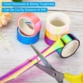 thumbnail image 4 of Unique Bargains 15mmx5m Holographic Tape Adhesive Metallic Foil Masking Sticker, Pink 12 Roll, 4 of 5