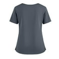 thumbnail image 4 of V-Neck Scrub Tops Women - Stretchy 4-Pocket Nurse Scrubs with Medical Uniform Fit Gray M, 4 of 5