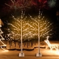thumbnail image 1 of Lighted Birch Tree, BTMWAY 6ft Warm White Birch Tree with 96pcs Lights, Decorative White Christmas Tree Lights, Indoor Outdoor Decorative Lights for Wedding, Party, Festival, A933, 1 of 9