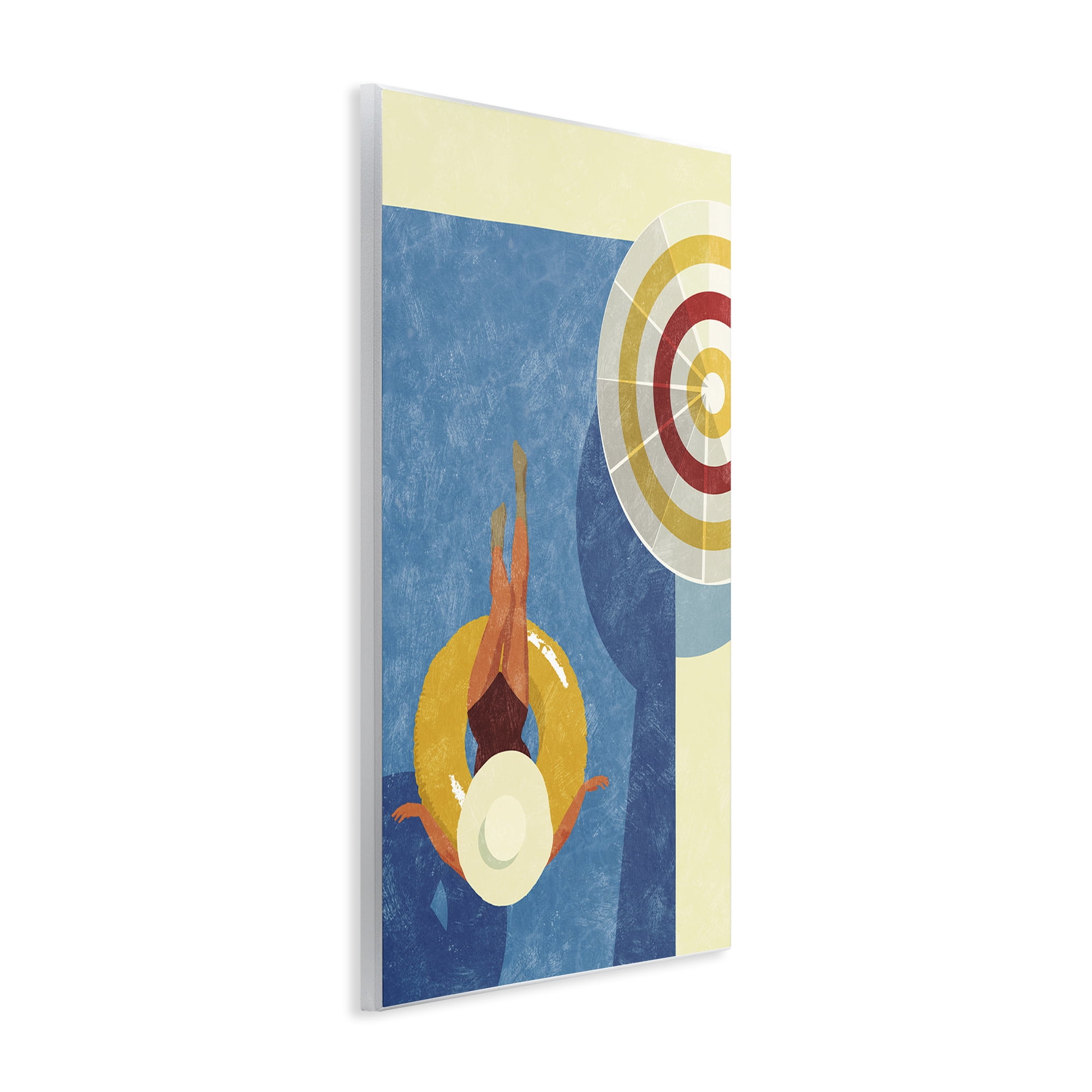 Stupell Industries Relaxing on Pool Float Novelty Painting Unframed Art Print Wall Art, 10 x 15