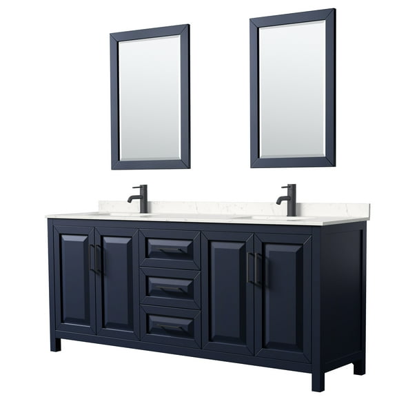 Wyndham Collection Wcv252580d-Vca-M24 Daria 80" Free Standing Double Basin Vanity Set -