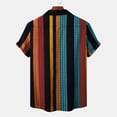 thumbnail image 3 of ZCFZJW Mens Casual Striped Button Shirts Summer Short Sleeve Button Down Graphic Tees Big and Tall Regular Fitted Tees Beach Holiday Hawaiian Shirts with Pocket Z01-Blue L, 3 of 9