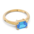 thumbnail image 3 of 2.50 Carat Stunning Emerald Cut Simulated Blue Topaz Gemstone Anniversary Ring for her Solid 18K Yellow Gold Size 5.5 by Diamond Capitals, 3 of 8