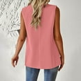 thumbnail image 5 of Dezsed Women's Sleeveless Blazers Open Front Casual Blazer Vests Solid Color Lapel Single Button Lightweight Jackets Women Pink 3XL, 5 of 7