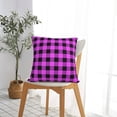 thumbnail image 5 of Pofeuu Purple Black Buffalo Plaid Print Double-sided plush pillowcase Square Throw Pillow Covers Pillows Cover for Living Room Bedroom Sofa Couch Cushion Cover（No pillow core）-16"x16", 5 of 7