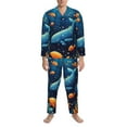 thumbnail image 3 of Fotbe Whimsical Underwater Fantasy Pijama de Hombre con Estampado de Manga Larga, Conjunto de 2 Piezas, Ropa de Dormir Suave y Cómoda con Bolsillos-Small, 3 of 7