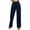 Dark Blue, variant on Women's Cotton Linen Straight Leg Pants - Elastic Waist Loose Fit Solid Color Casual Trousers for Daily Comfort,Dark Blue M