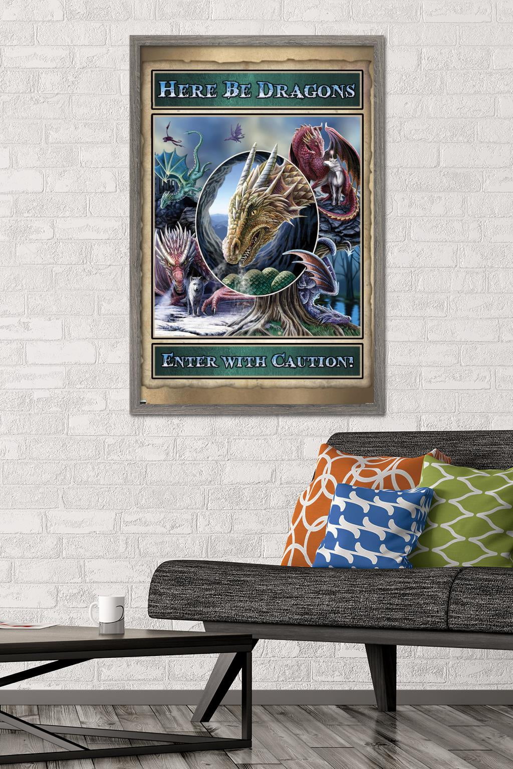 Lisa Parker - Here Be Dragons Wall Poster, 22.375" x 34", Framed