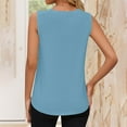 thumbnail image 4 of cocolona Womens Summer Tank Tops Fashion Crew Neck Sleeveless Pleated T-shirts Casual Loose Solid Color Pullover Tops, 4 of 7