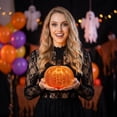 thumbnail image 5 of Fall Decorations for Home,Crackle Glass Pumpkin Light,Battery Operated Led Pumpkin Lamp,Light up Glass Night Lights, Ideal for Halloween,Thanksgiving Rustic Decor, Xmas Decor, 5 of 6