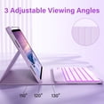 thumbnail image 4 of Aoub Backlit Keyboard Case for iPad Air 11 inch M3/M2 2025 2024, iPad Air 5th/4th Generation 10.9 Inch 2022/2020 Soft TPU Bakc Magnetic Detachable Wireless Bluetooth Keyboard Case, Purple, 4 of 9