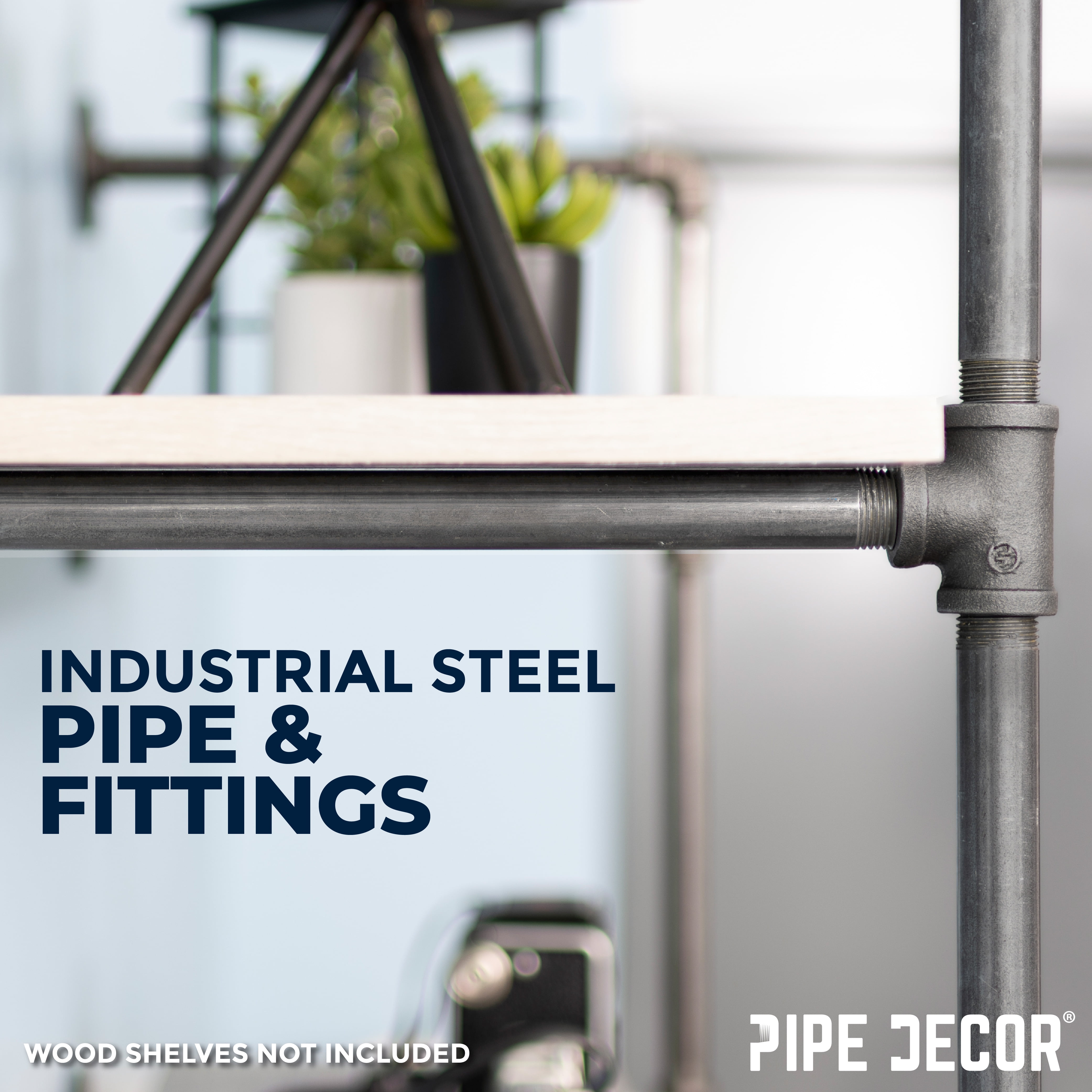 4 -tier Wall Mounted Shelf Brackets By PIPE DECOR