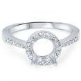 thumbnail image 4 of Pompeii 1/4ct Round Pave Diamond Halo Engagement Ring 14K Mount Setting Mounting Vintage, 4 of 4