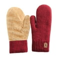 thumbnail image 2 of Winter Gloves, Women's Knit Full Finger Gloves, Upgraded Fleece Lined Gloves, Thermal Mittens for Women, Riding, Outdoor, Maximum Warmth, Gifts Baberdicy, Ideal for Women, 2 of 4