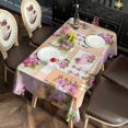 thumbnail image 3 of Pioneer Flower Floral Print Pattern Rectangle Tablecloth 60"x102",Waterproof Polyester Rectangle Table Cloth, Wipeable Spillproof Polyester Tablecloth for Dining, Camping, Indoor and Outdoor, 3 of 6