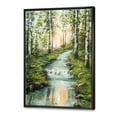 thumbnail image 3 of River Through Green Birch Forest 16 in x 32 in Framed Painting Canvas Art Print, by Designart, 3 of 5
