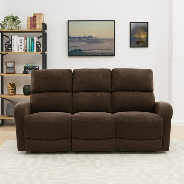 Copper Grove Herentals Brown Chenille 3-seat Recliner Sofa ...