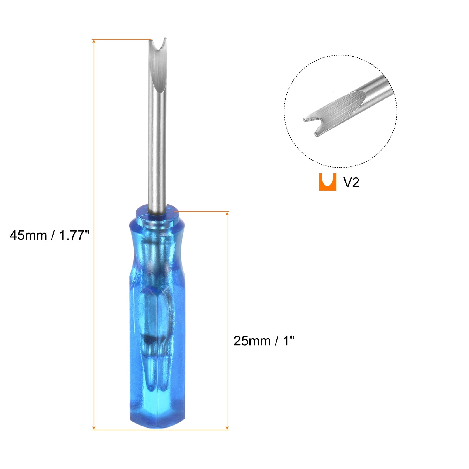 Uxcell 4Pcs Mini V-shape Screwdriver V2 Magnetic V Head 45mm