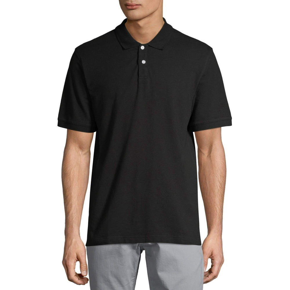 Men's and Big Men's Stretch Pique Polo Shirt, Up to