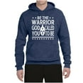 thumbnail image 2 of Wild Bobby Be The Warrior God Called You To Be Inspirational/Christian Unisex Graphic Hoodie Sweatshirt, Vintage Heather Navy, Medium, 2 of 5